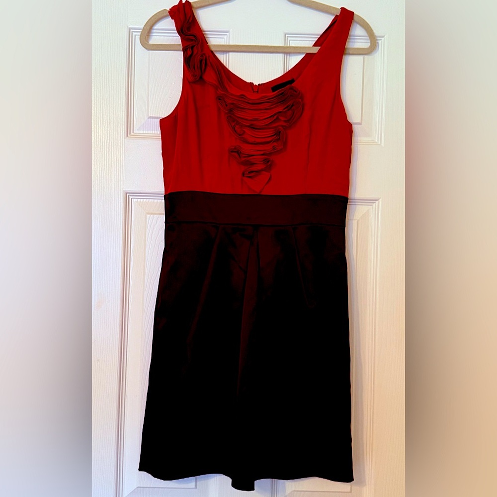 Max and Cleo Red and Black Dress. Size 6